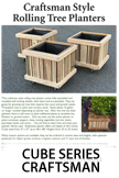 Cube Series Craftsman Rolling Planter 