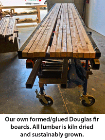 Rolling Planters start with our formed and glued Douglas Fir boards